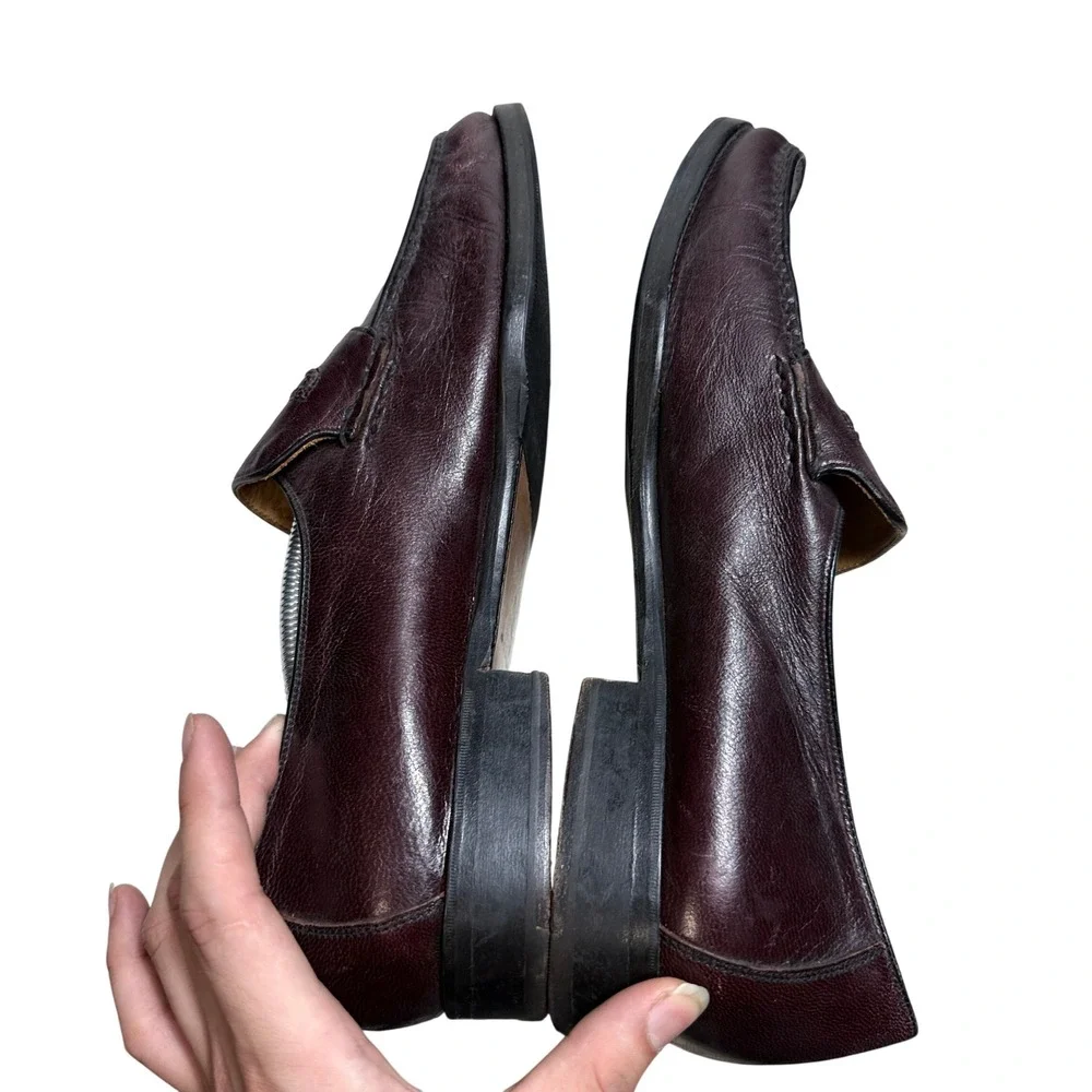 Mephisto Penny Loafers Mens 11 Burgundy Leather Slip On Dress Shoes Classic